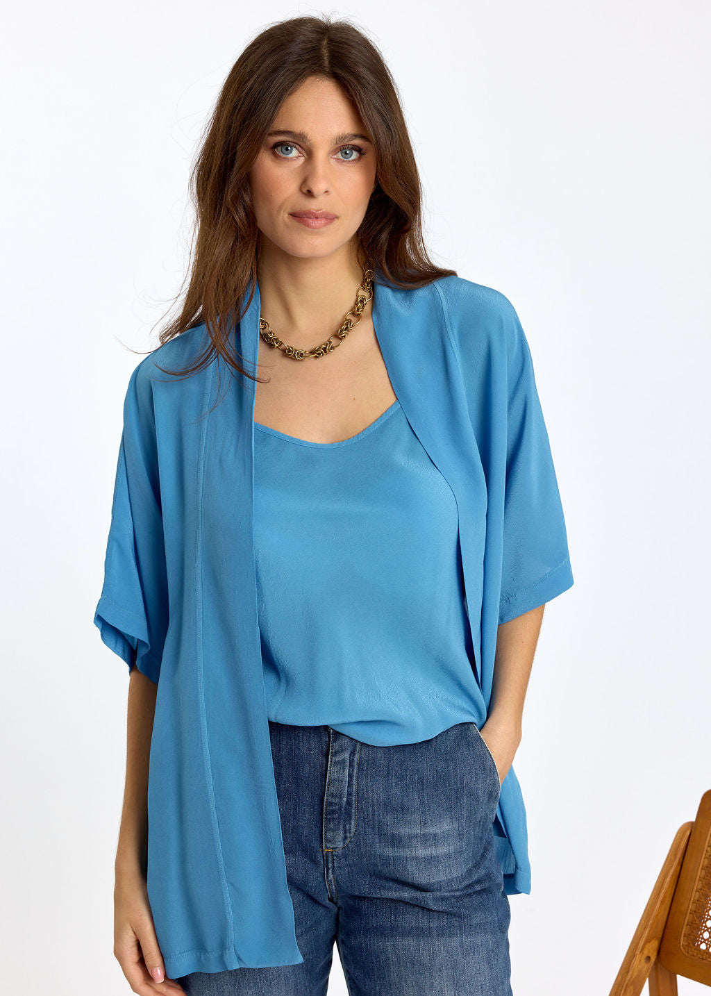 SET DE 2 PIÈCES EN VISCOSE CRÊPE LOVA AZUL