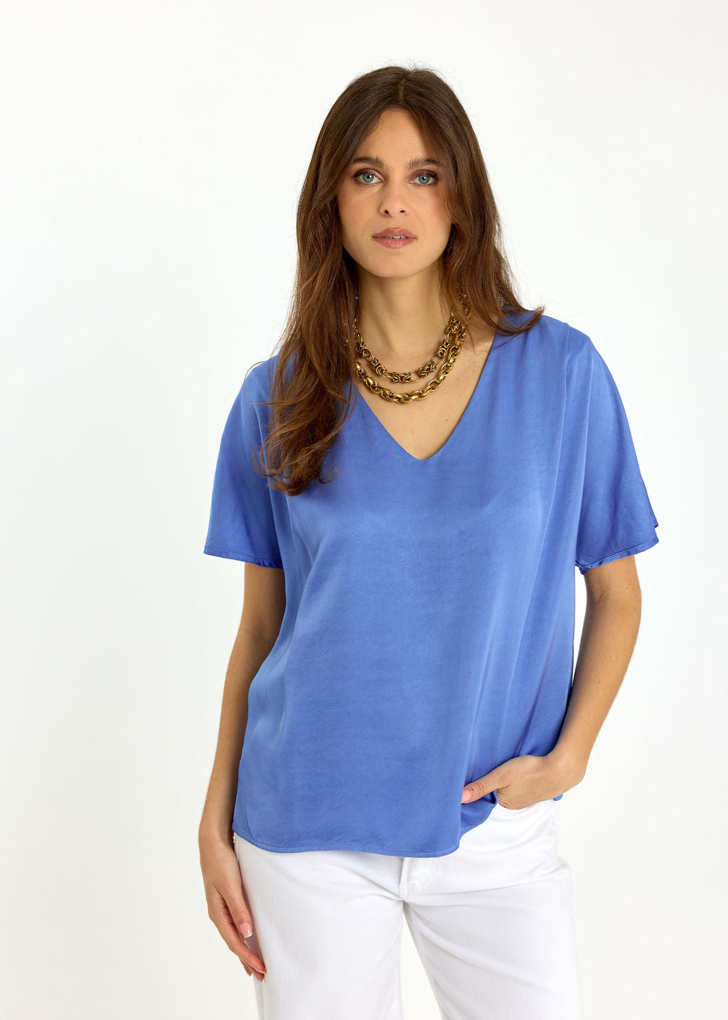 TOP EN VISCOSE SATIN SONIA ROSE VIOLA