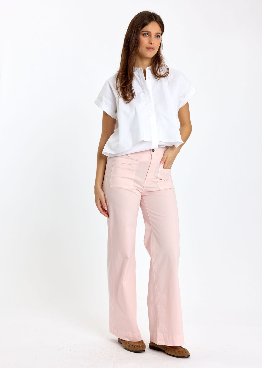 PANTALON 7/8IÈME EN COTON ÉLASTHANNE TAO ROSE