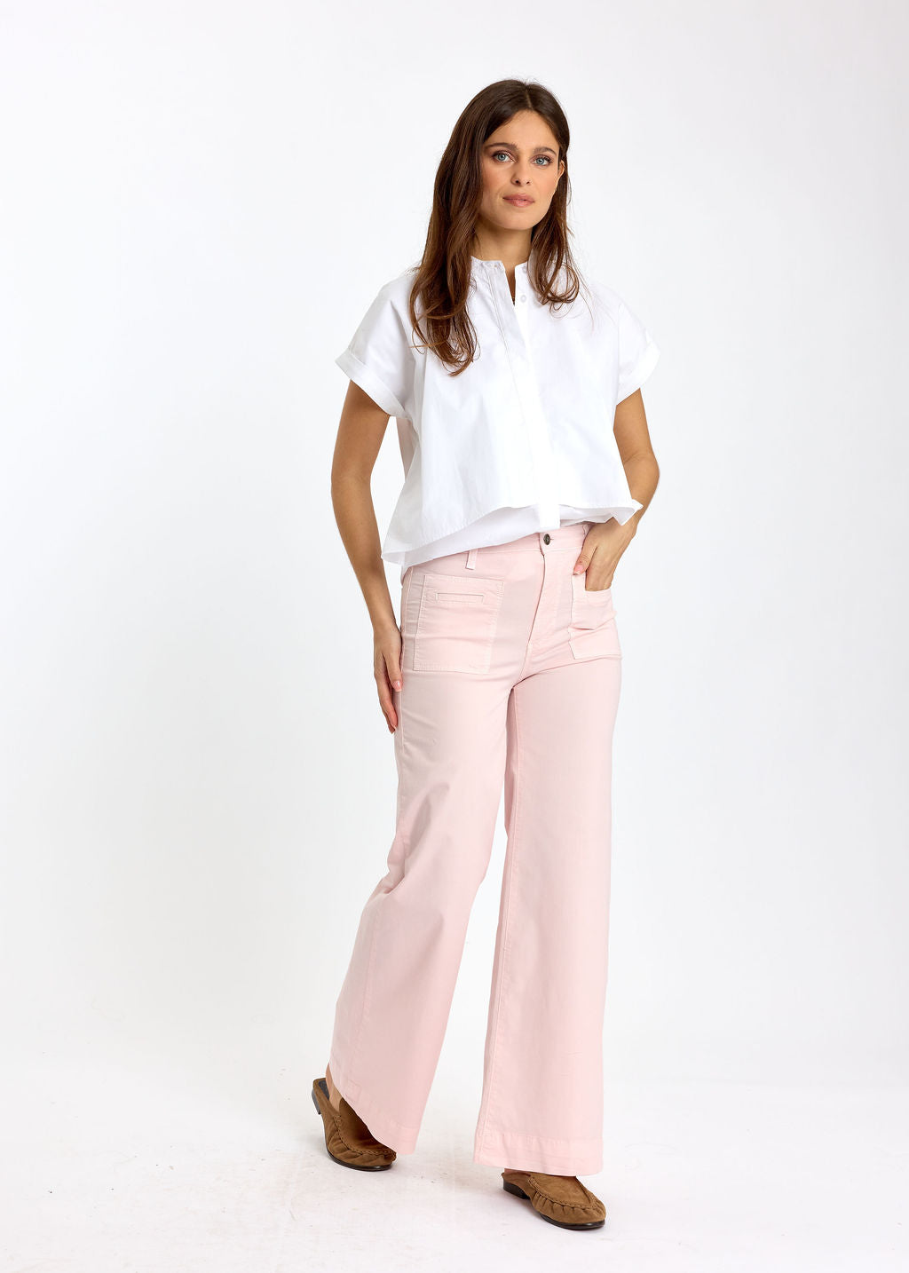 PANTALON 7/8IÈME EN COTON ÉLASTHANNE TAO ROSE