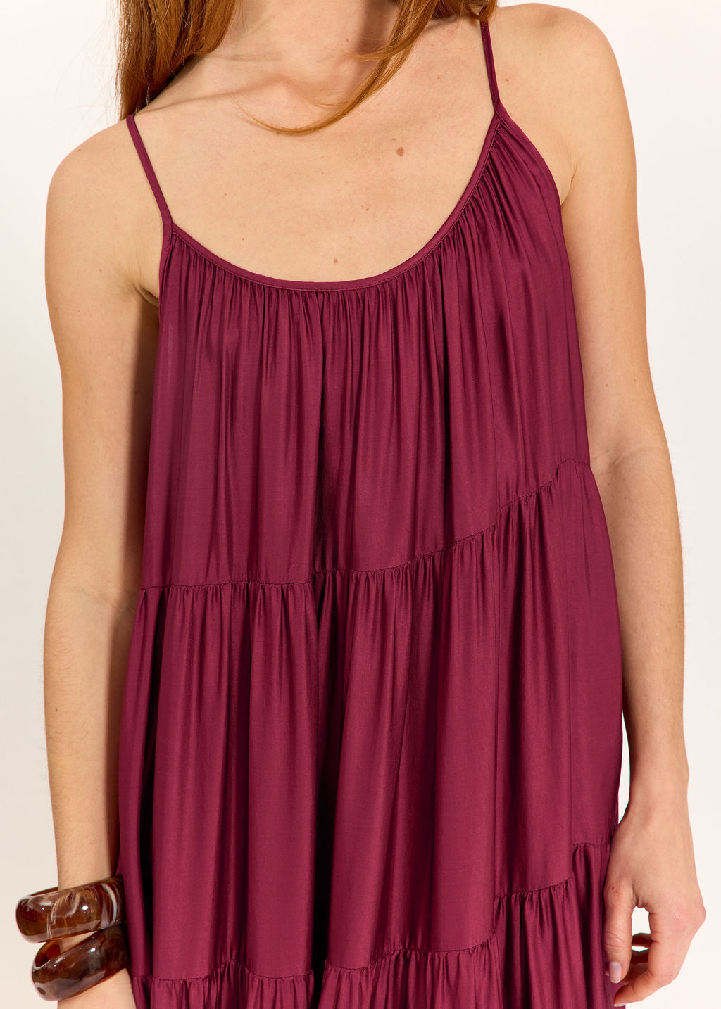 ROBE AMPLE VOLANTÉE ZOEY CERISE