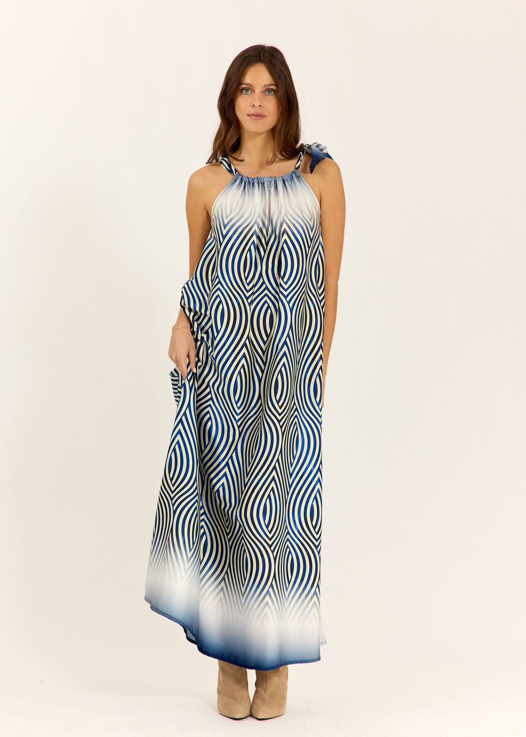 ROBE LONGUE GRAPHIQUE AVENA BLUE