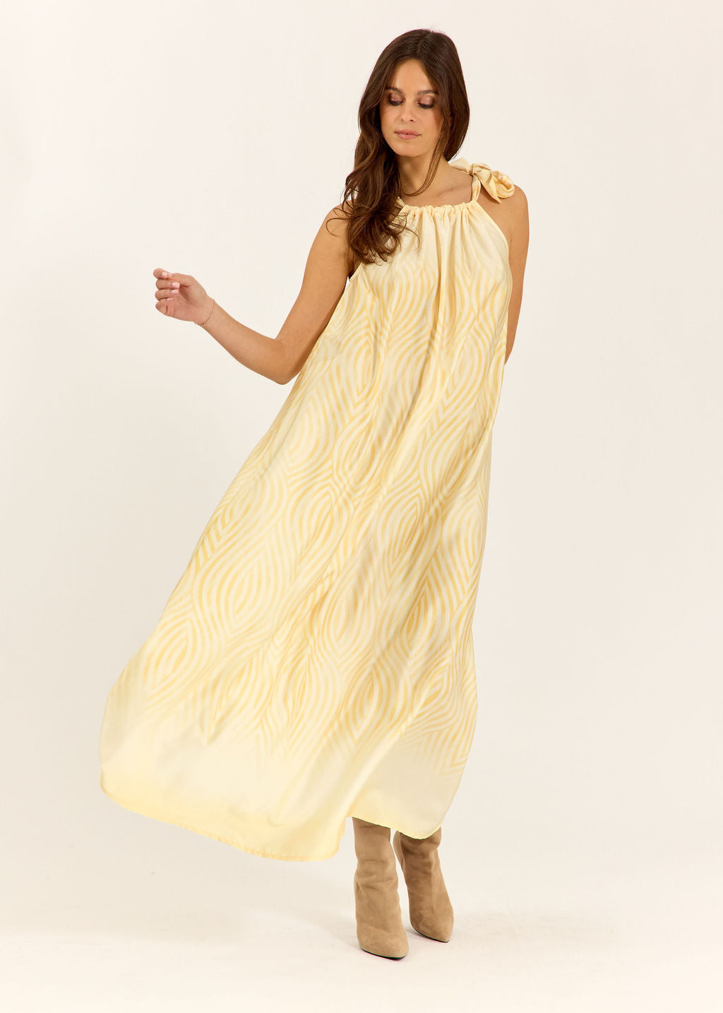 ROBE LONGUE GRAPHIQUE AVENA LEMON