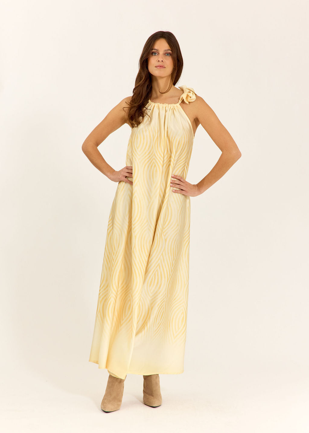 ROBE LONGUE GRAPHIQUE AVENA LEMON