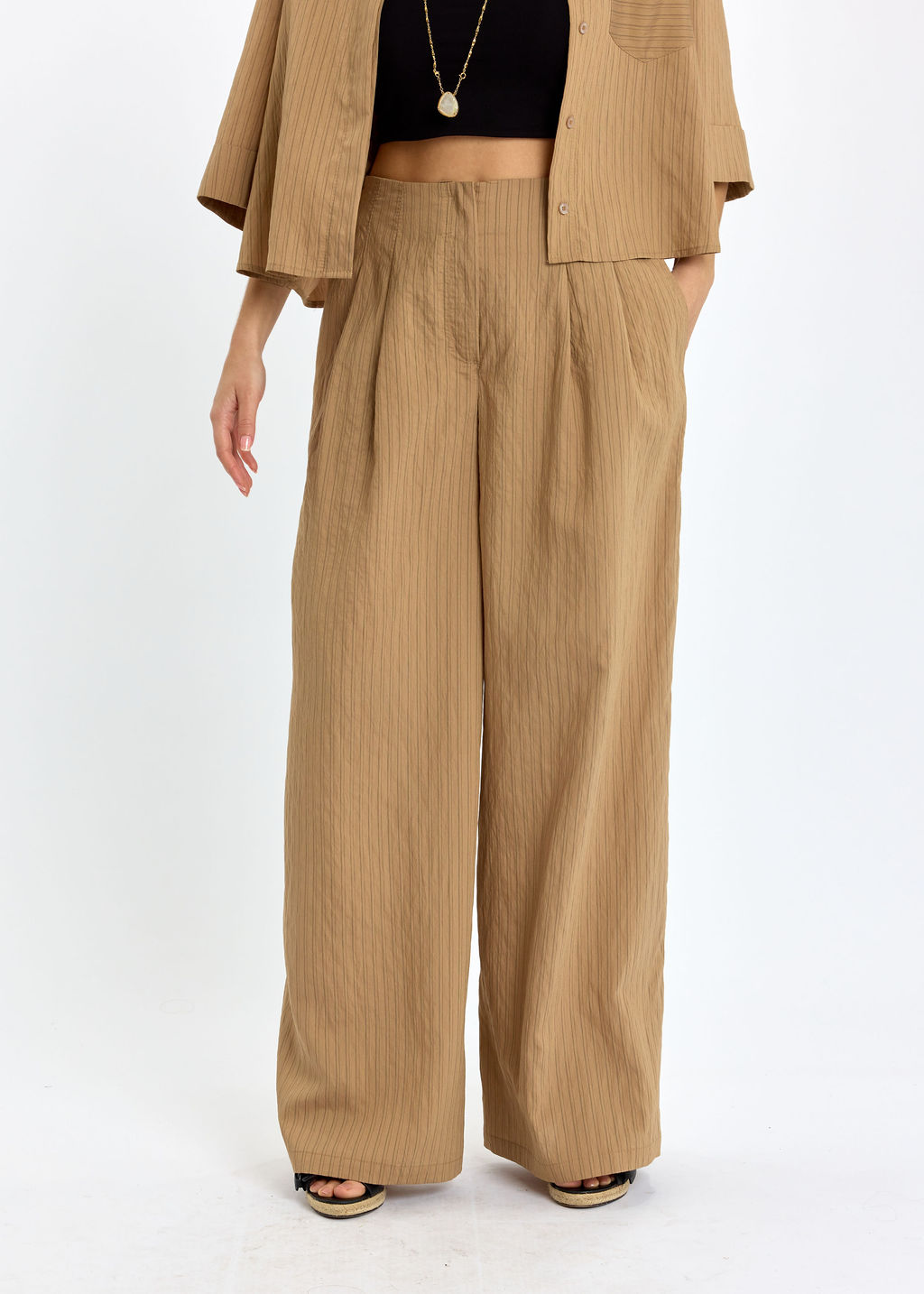 PANTALON FLUIDE DELIA SABLE