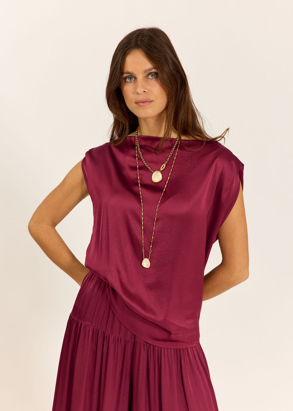 TOP COURT ENCOLURE BATEAU ISLA CERISE