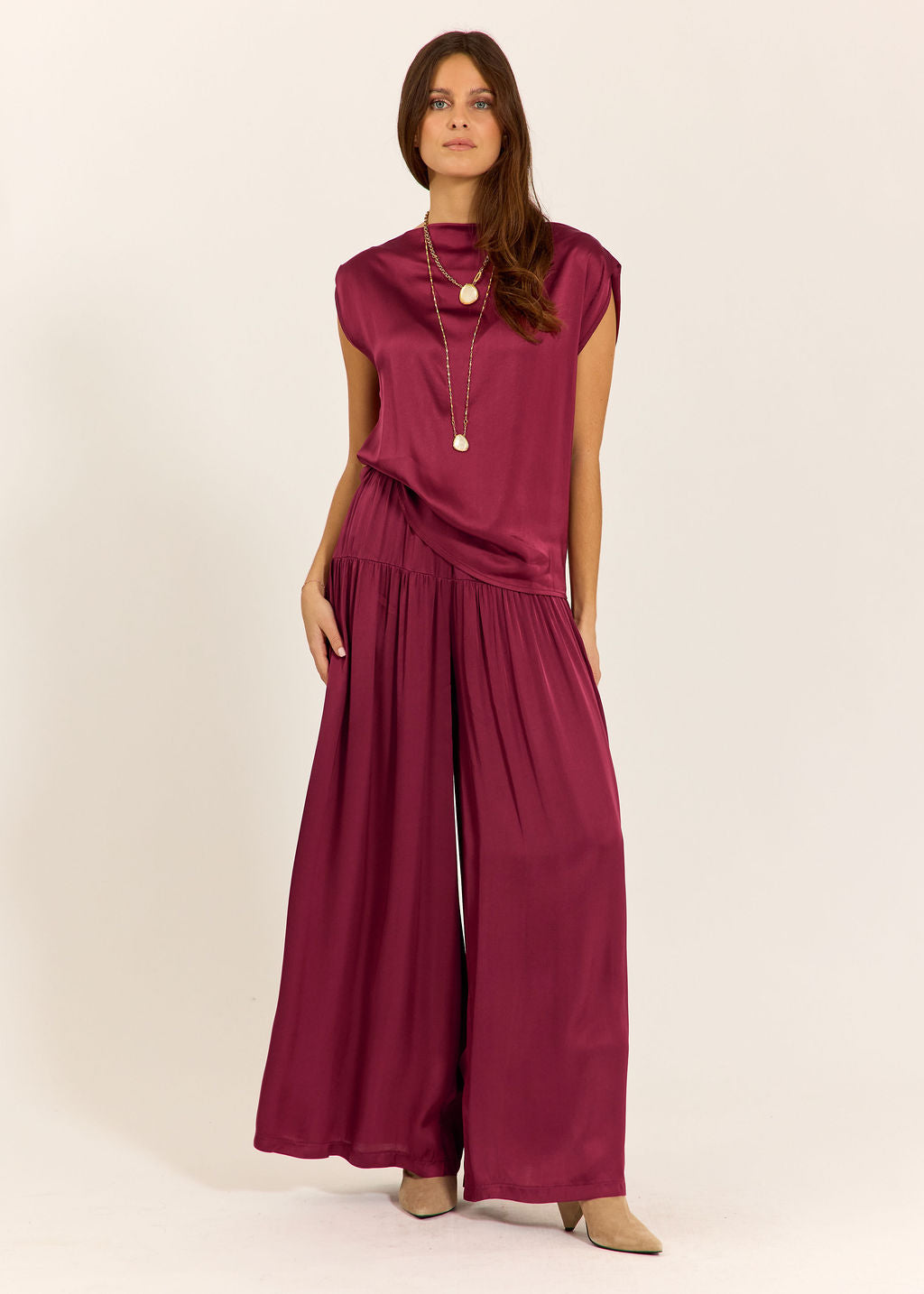 TOP COURT ENCOLURE BATEAU ISLA CERISE