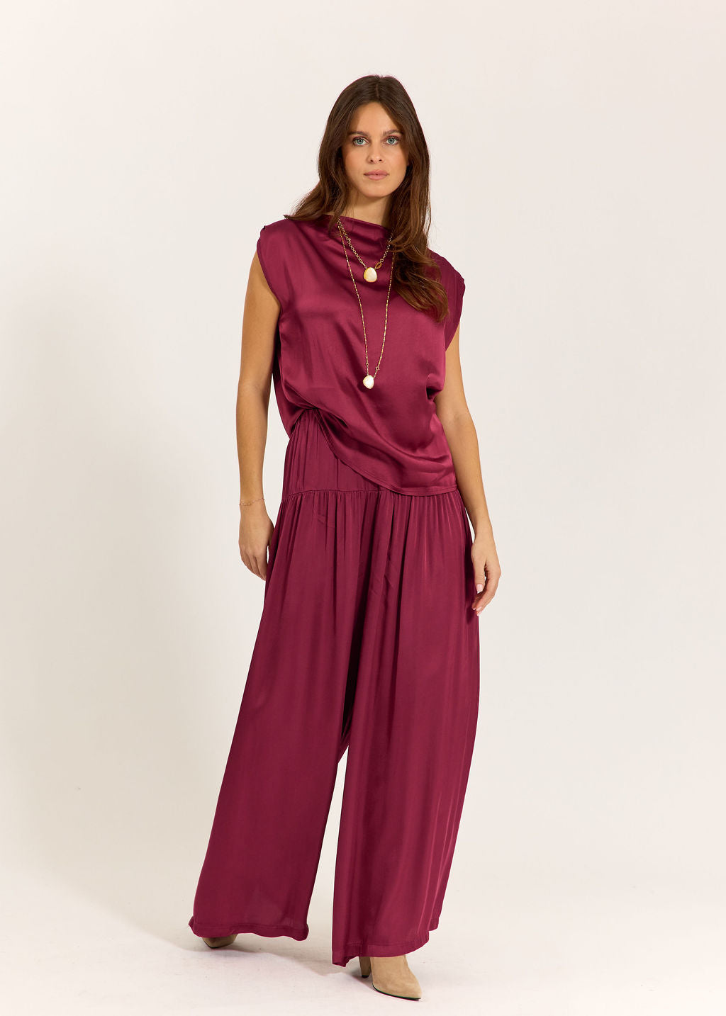 TOP COURT ENCOLURE BATEAU ISLA CERISE