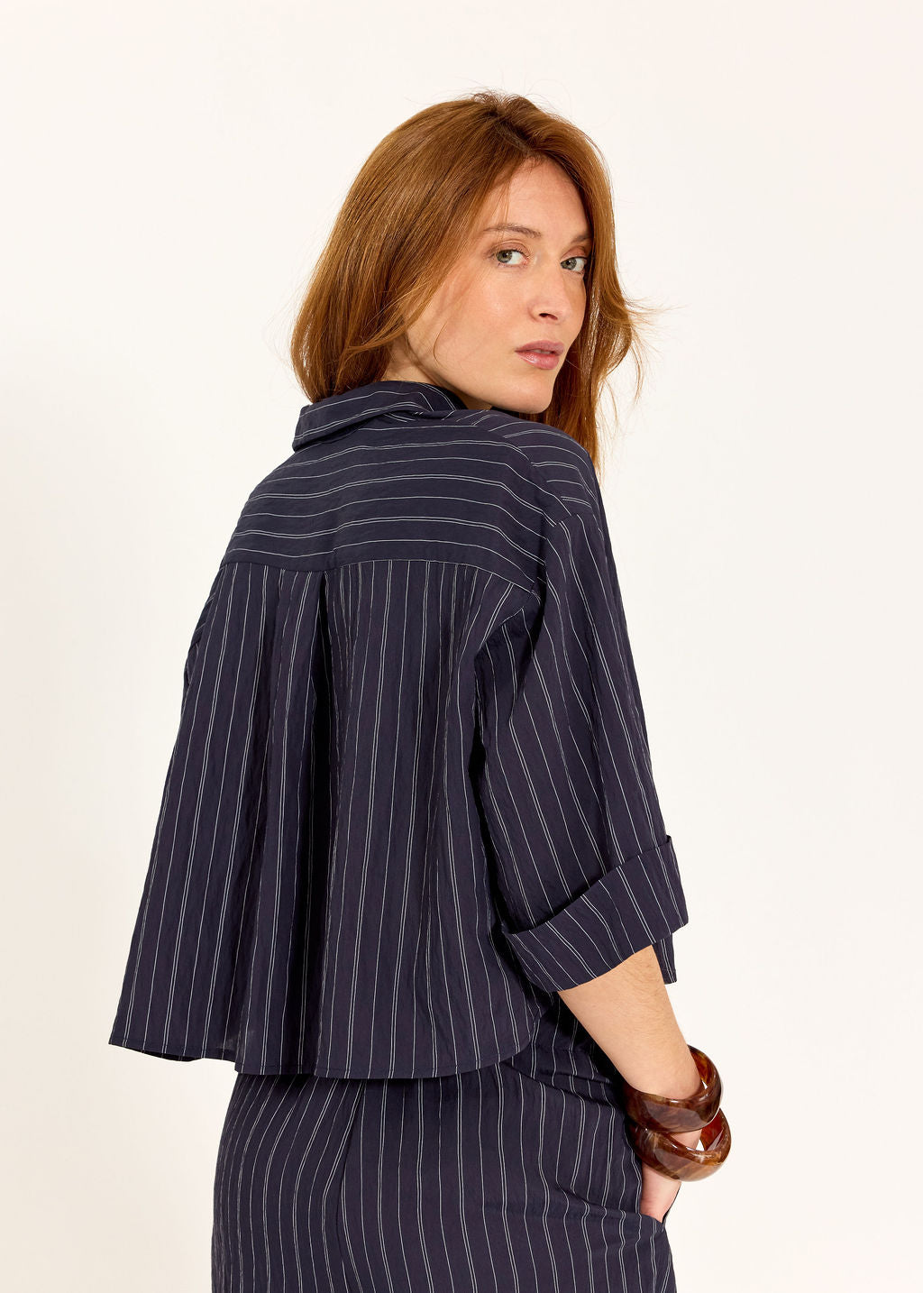VESTE COURTE RAYÉE SOLAL NAVY