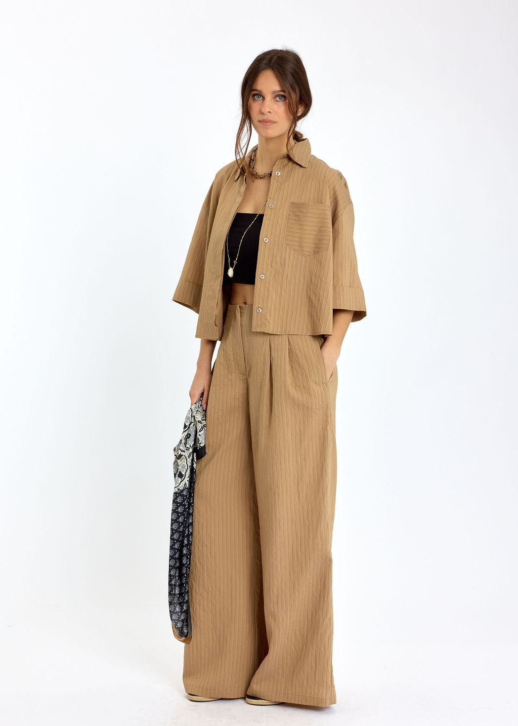 VESTE COURTE RAYÉE SOLAL SABLE