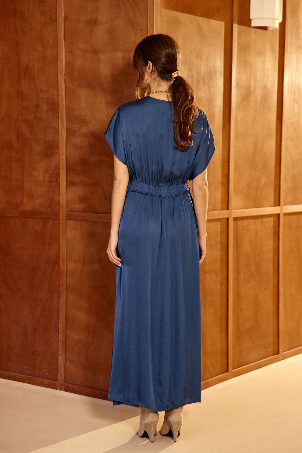 ROBE MIDI EN VISCOSE BELLA BLUE