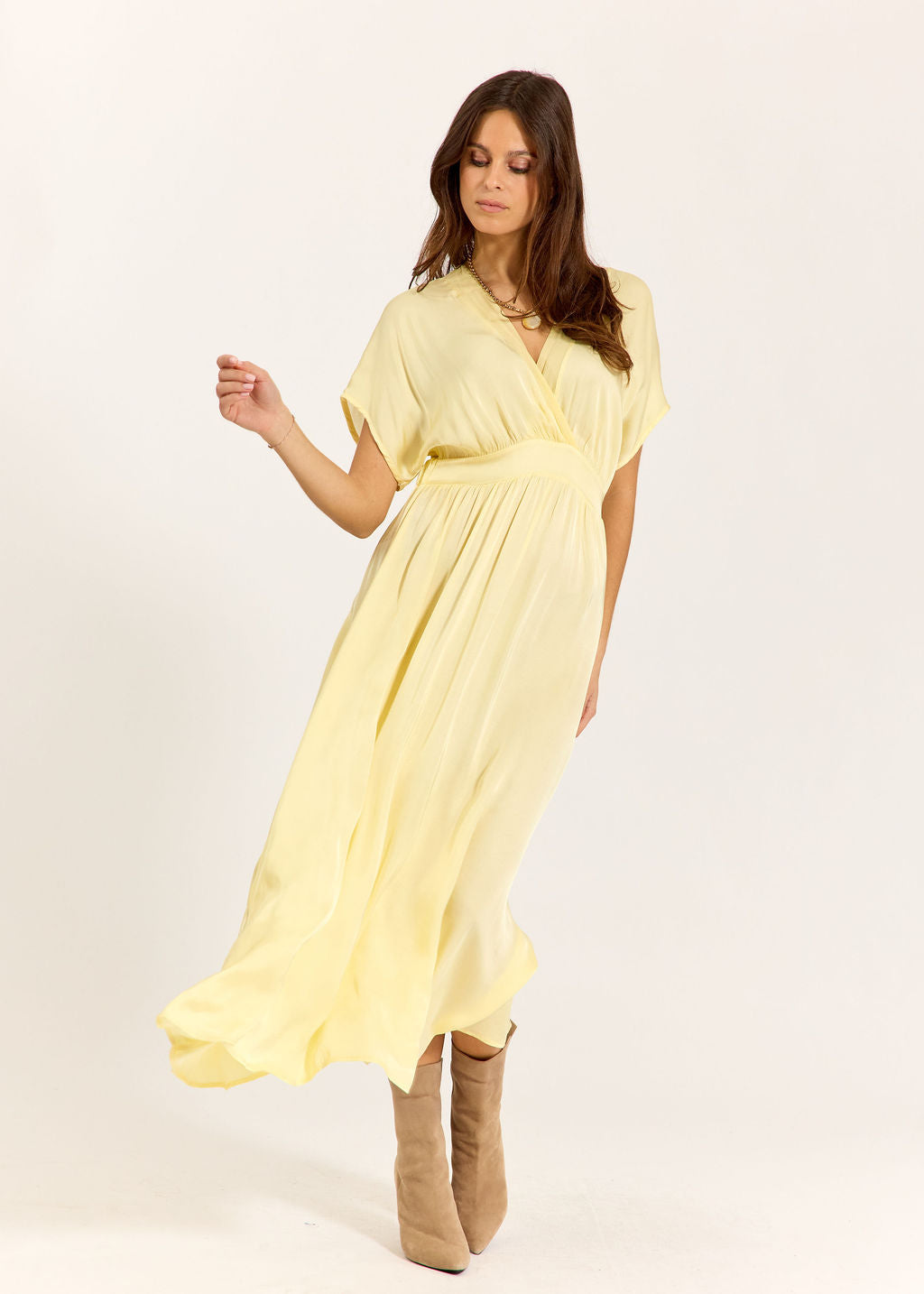 ROBE MIDI EN VISCOSE BELLA LEMON