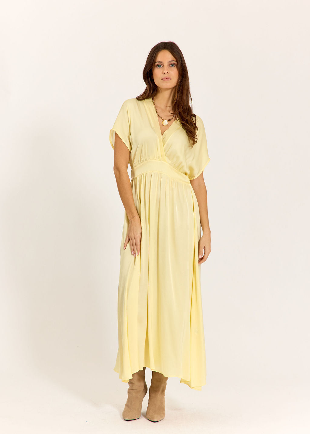 ROBE MIDI EN VISCOSE BELLA LEMON