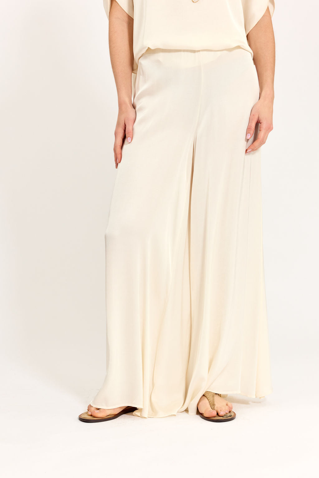 PANTALON FLUIDE AMPLE CAPRY ECRU