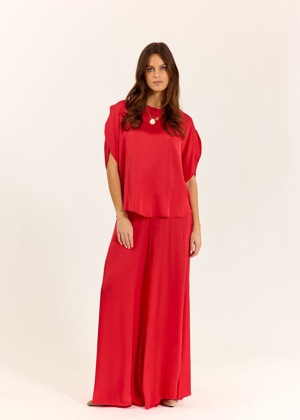 PANTALON FLUIDE AMPLE CAPRY ROUGE