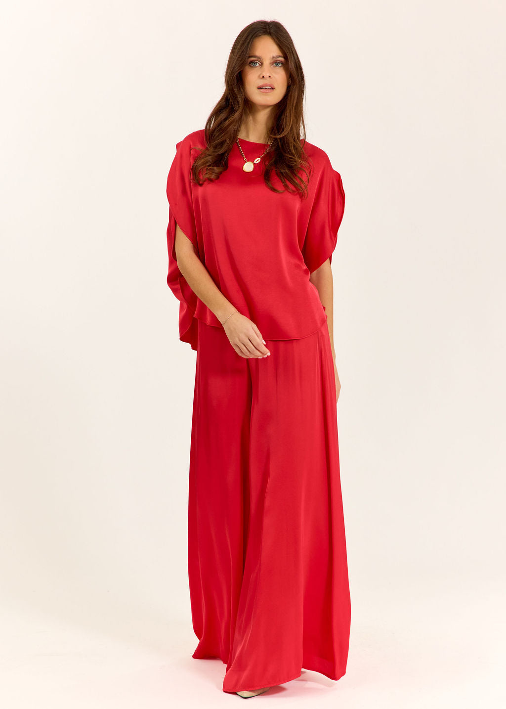 PANTALON FLUIDE AMPLE CAPRY ROUGE