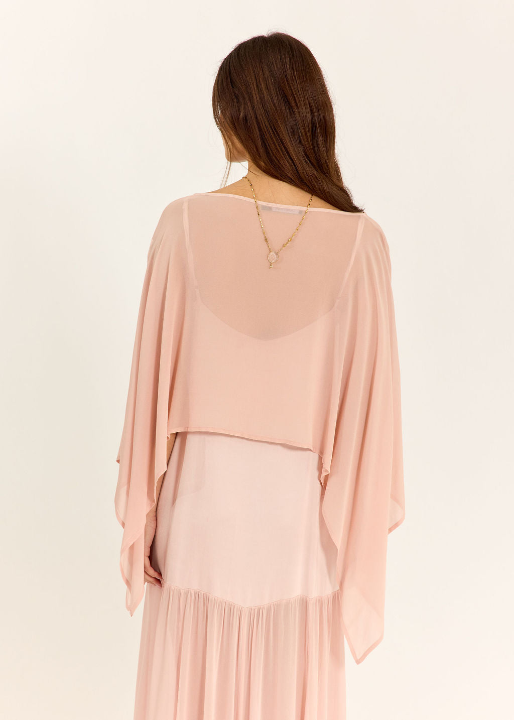 CAPE COURTE EN VOILE VISCOSE LINA DRAGÉE