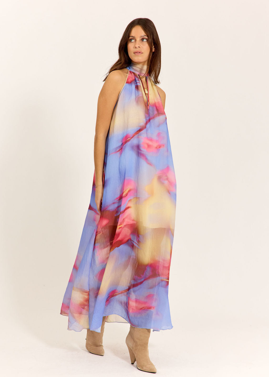 ROBE IMPRIMÉE À EMMANCHURES AMÉRICAINES MIRELLA NAXOS