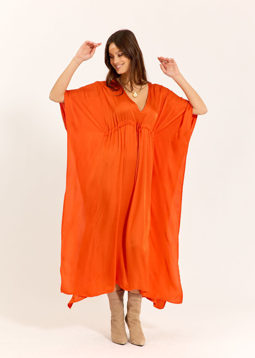 ROBE STYLE CAFTAN PORTOFINO MANDARINE