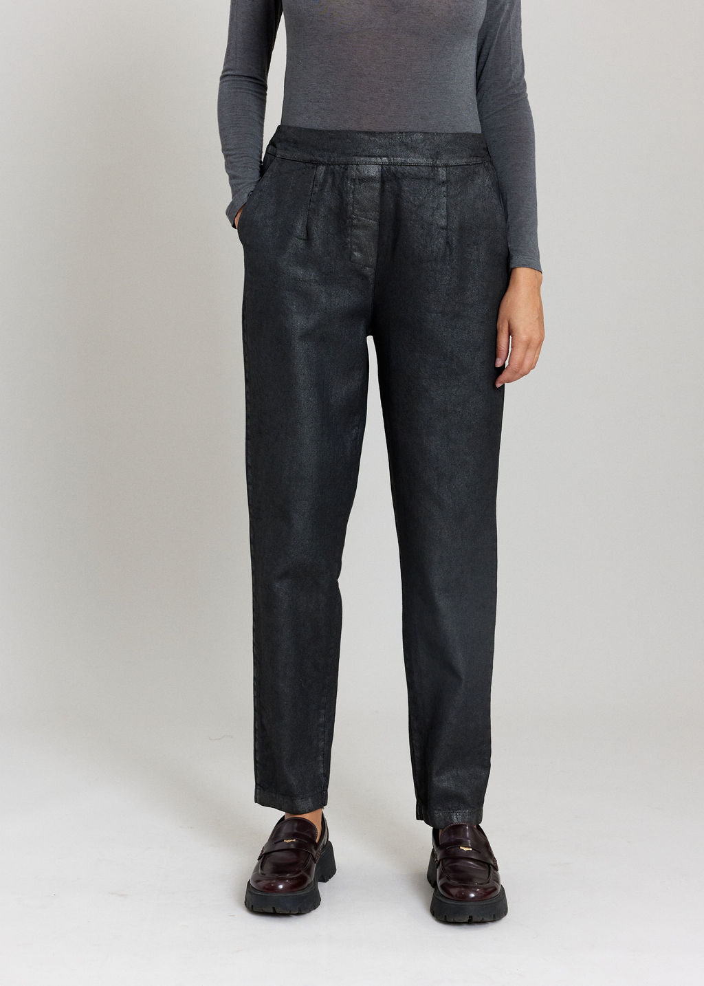 PANTALON MÉTALLISÉ CLARK NOIR