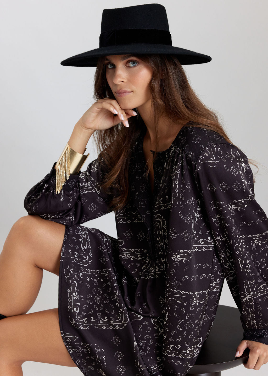 CRISTEL CAFE PRINTED TUNIC DRESS