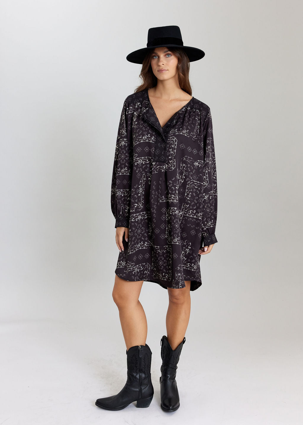 CRISTEL CAFE PRINTED TUNIC DRESS