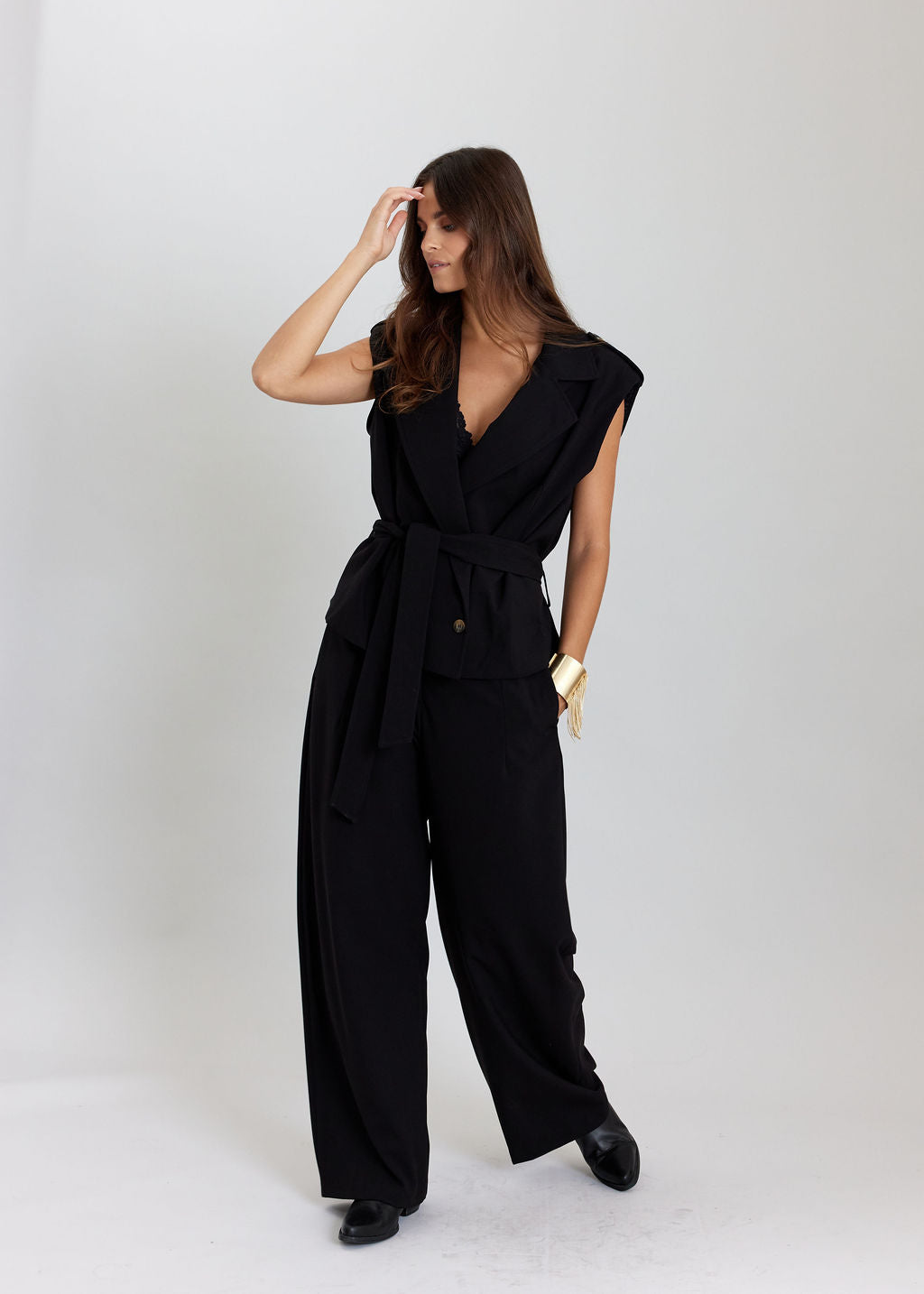 Long pants with a soft fit, Lisy black