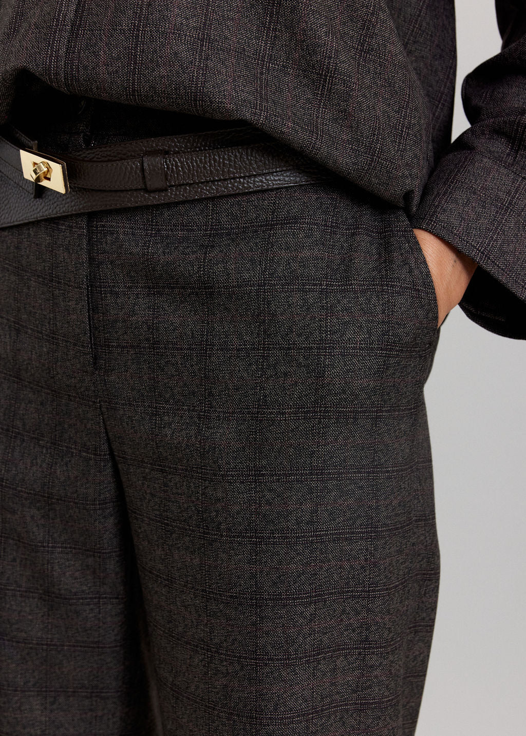 PANTALON DROIT EN PRINCE DE GALLES LONA ESPRESSO