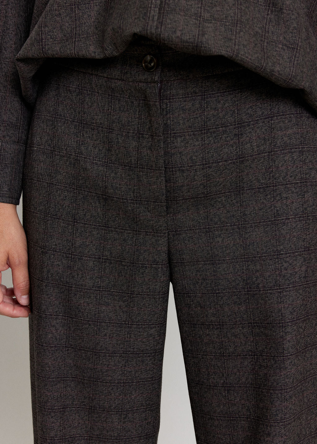 PANTALON DROIT EN PRINCE DE GALLES LONA ESPRESSO