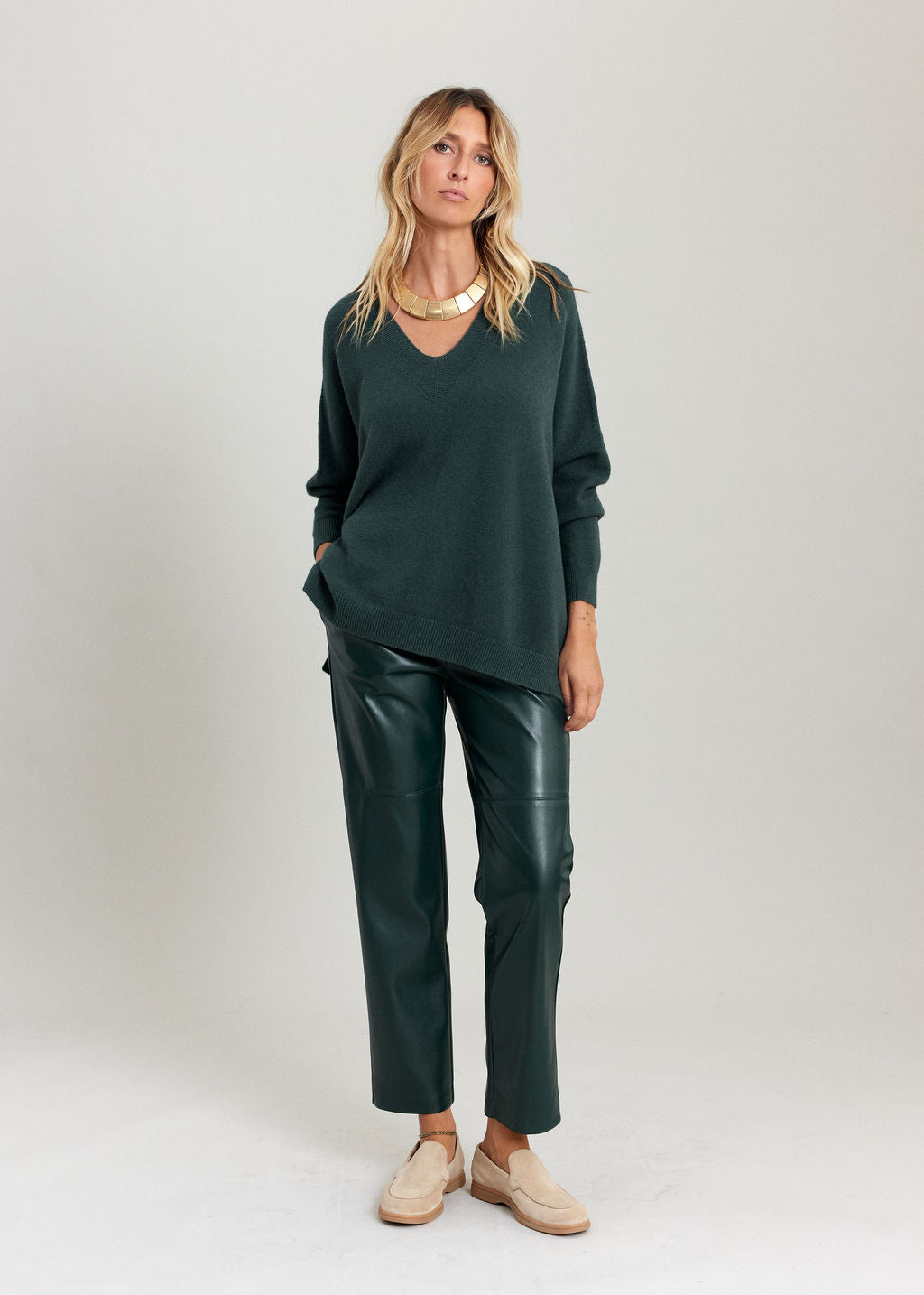 LOUISE PONCHO SWEATER GREEN