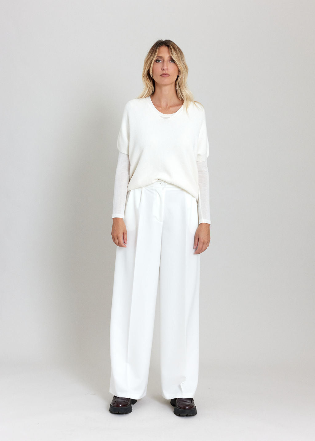 PULL PONCHO COURT POK ECRU