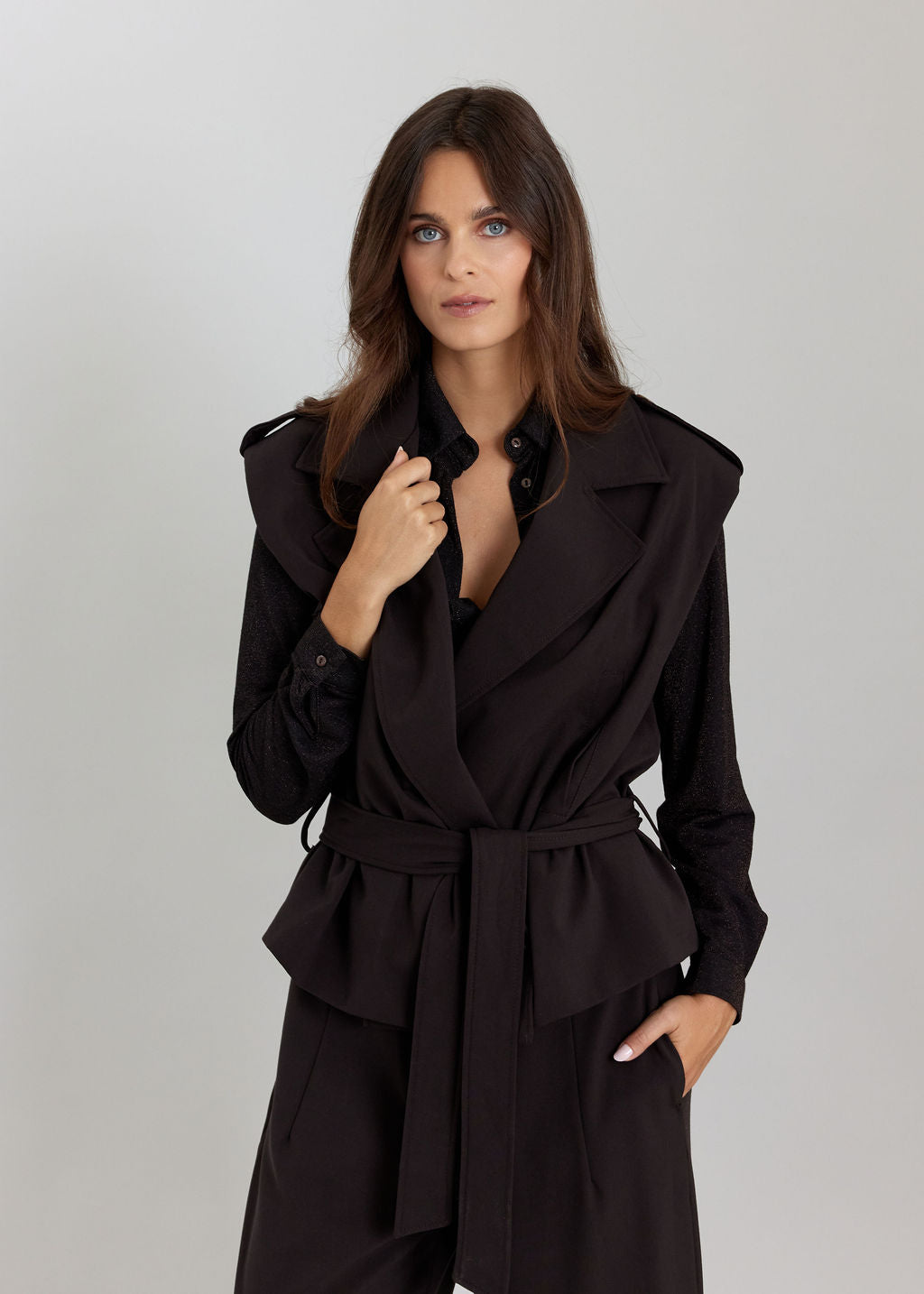 VESTE SANS MANCHES SIMEL CAFE