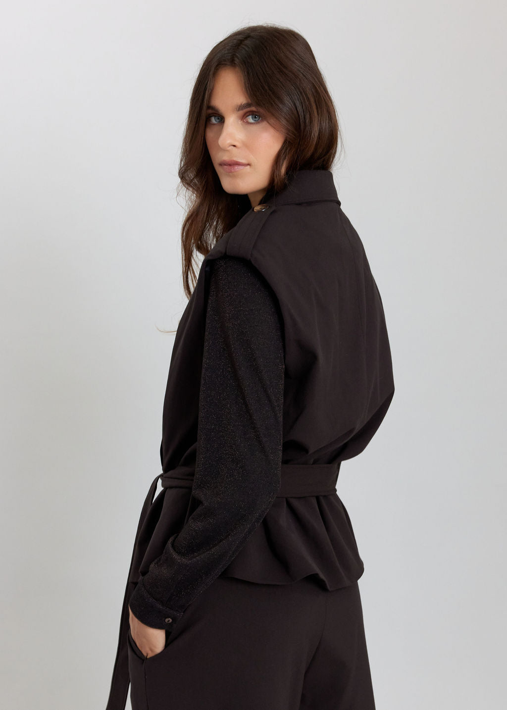 VESTE SANS MANCHES SIMEL CAFE