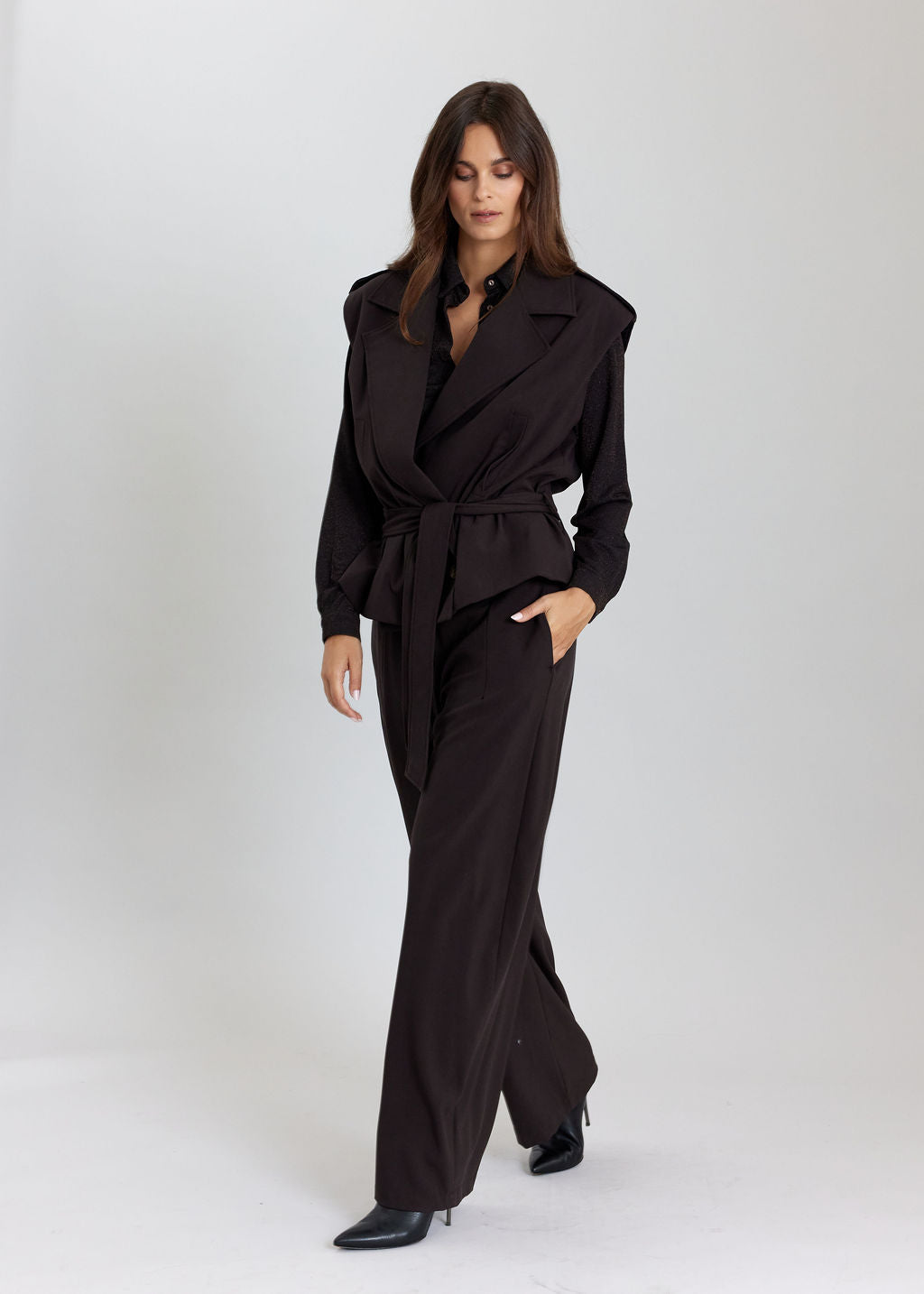 VESTE SANS MANCHES SIMEL CAFE