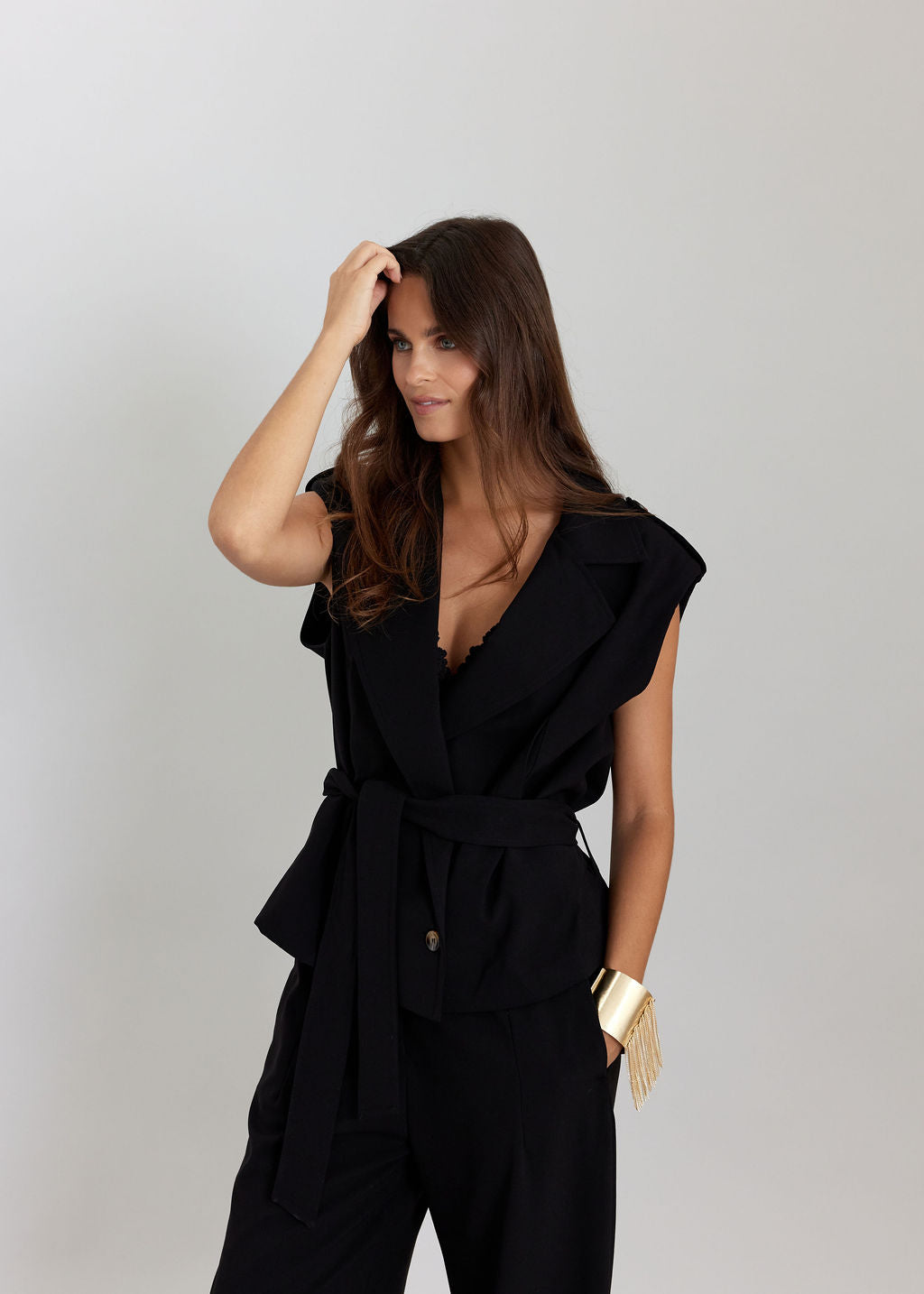 VESTE SANS MANCHES SIMEL NOIR