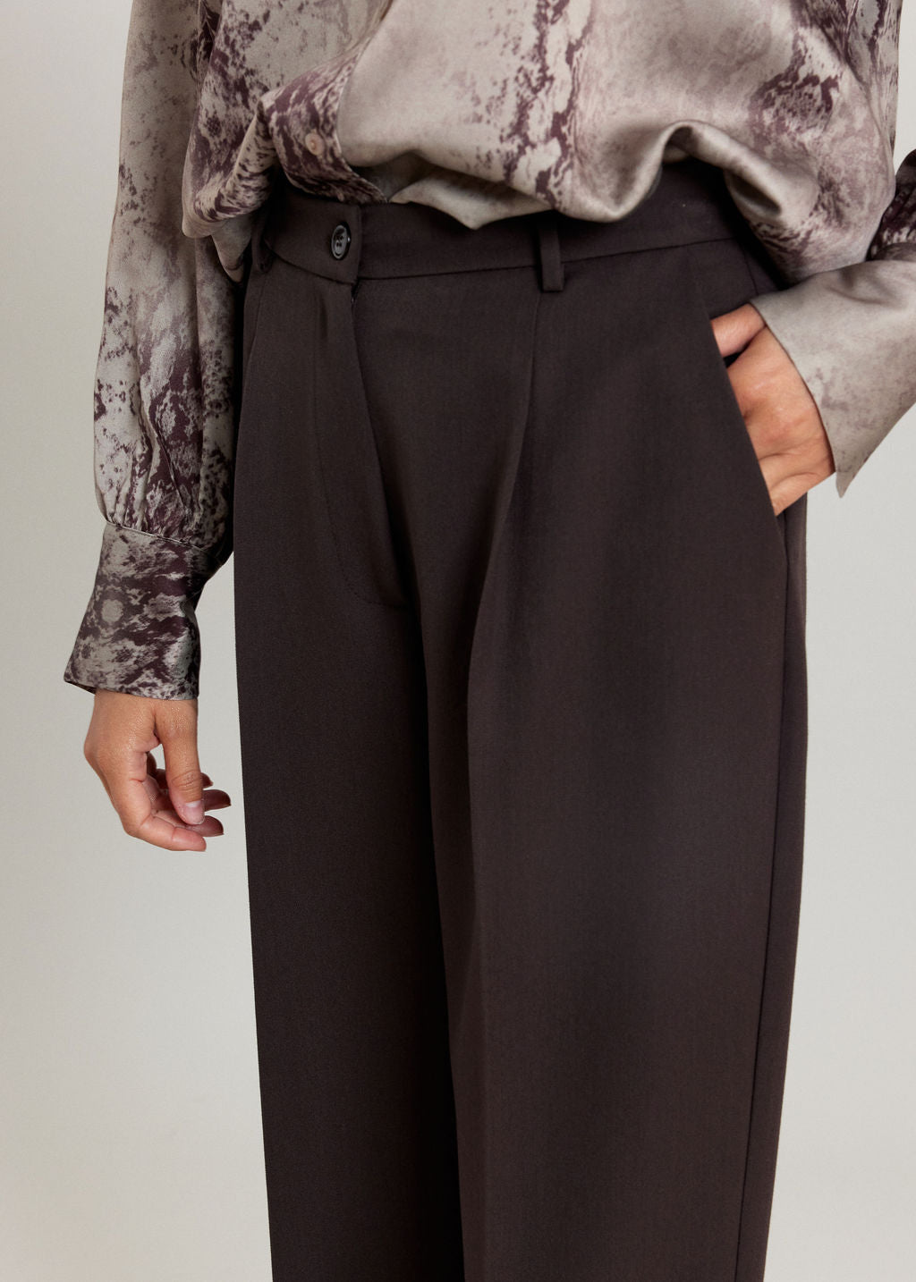 PANTALON 7/8E DROIT TEA ESPRESSO