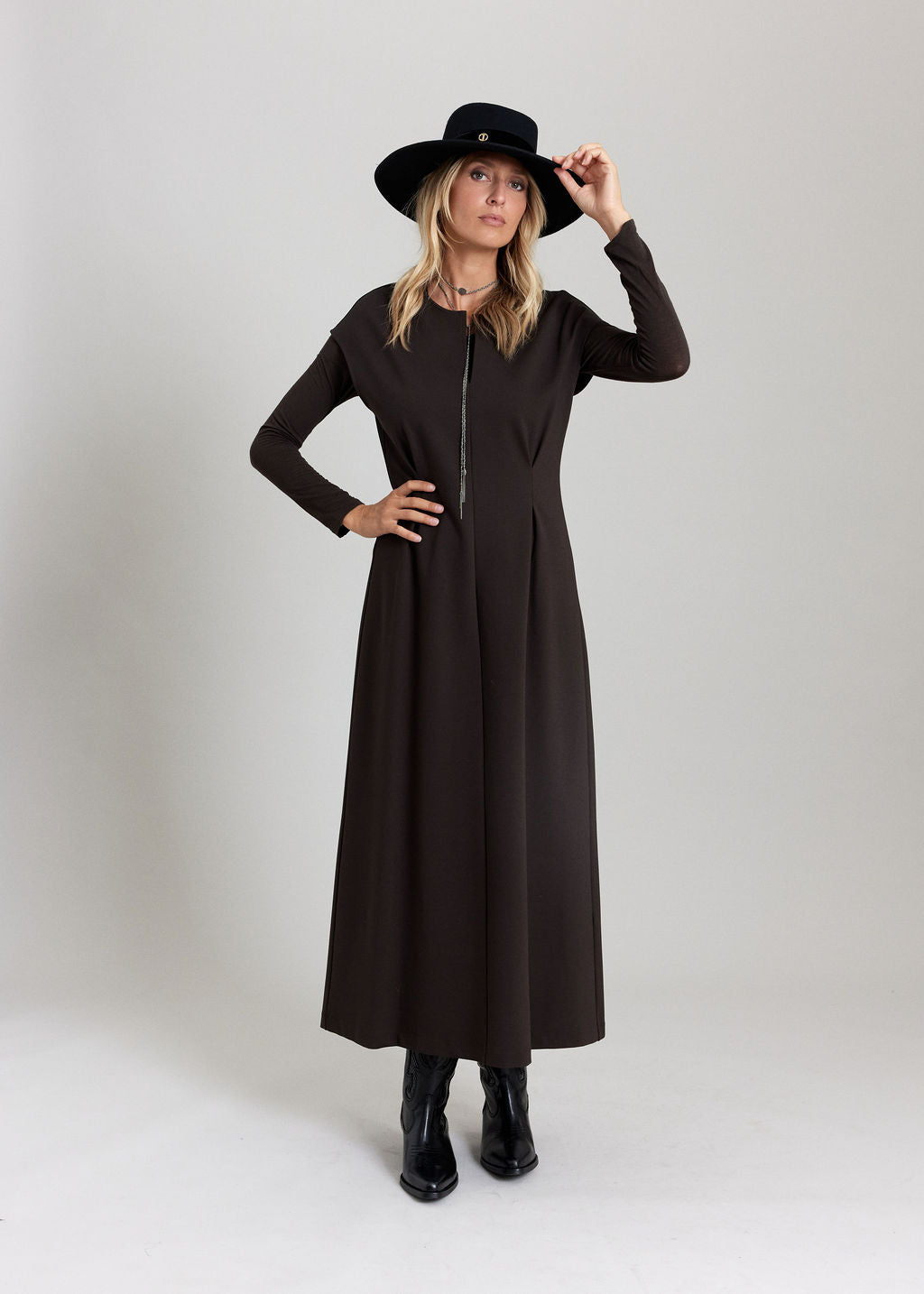 ROBE MIDI EN JERSEY MILANO VOLGA ESPRESSO