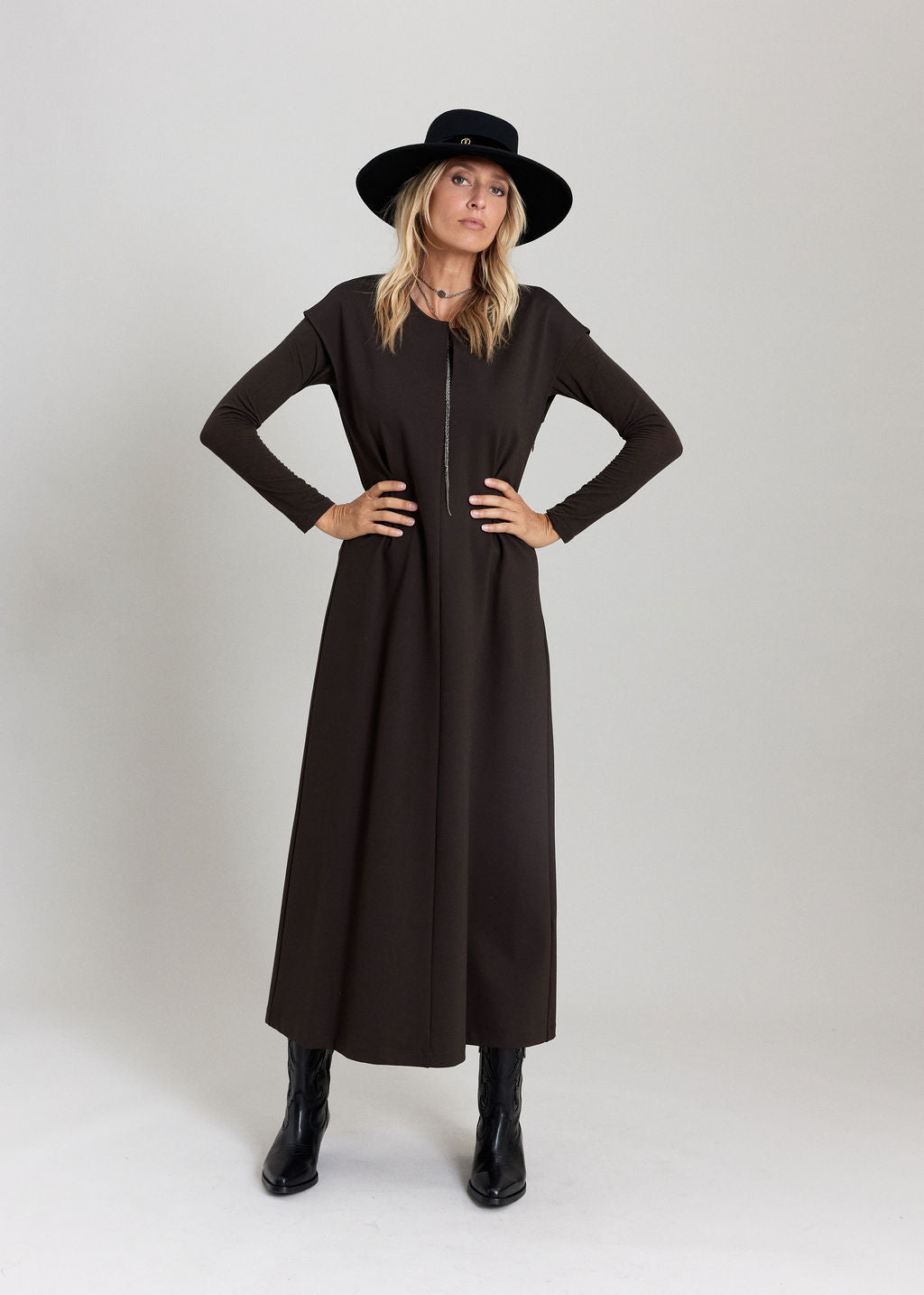 ROBE MIDI EN JERSEY MILANO VOLGA ESPRESSO