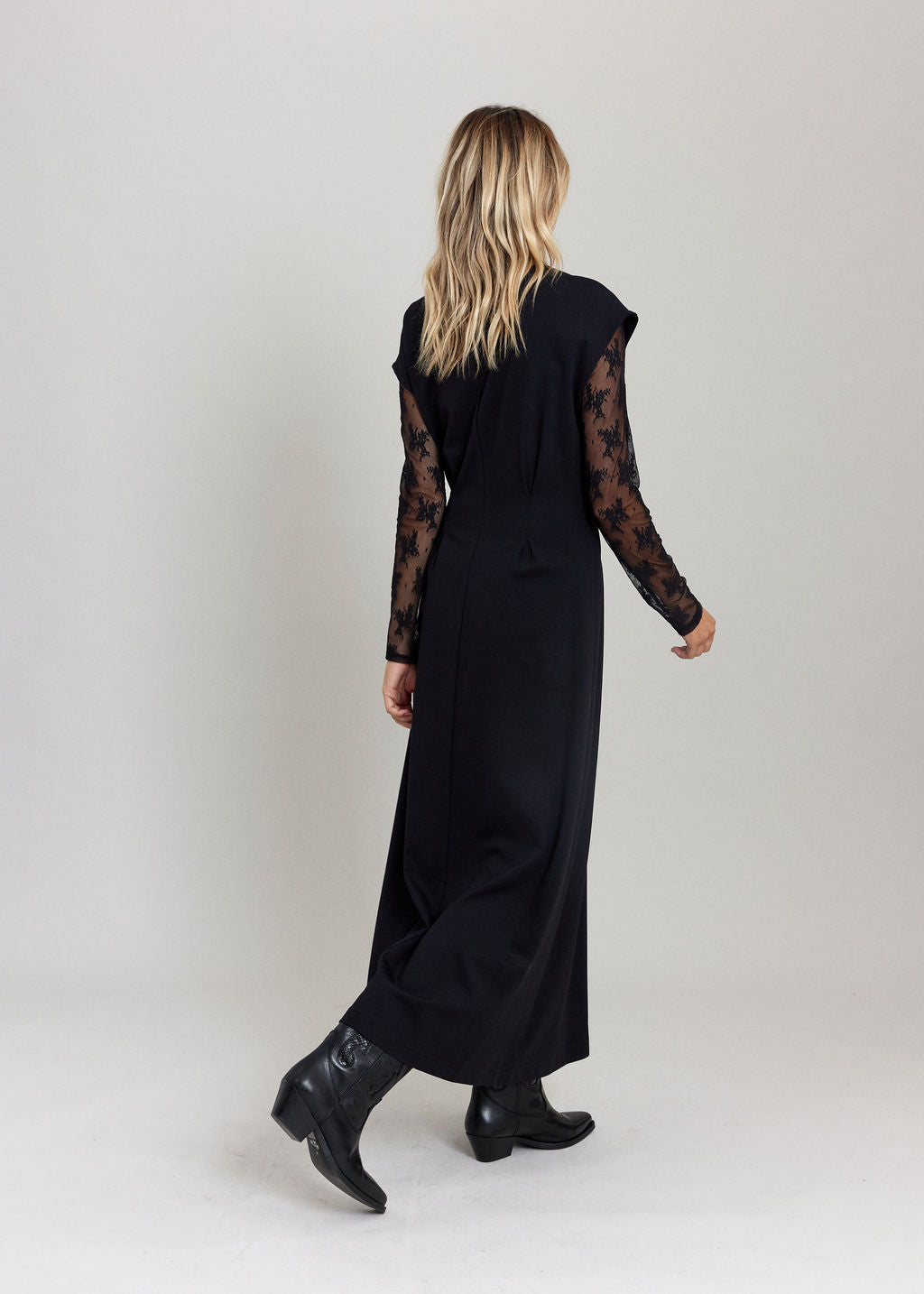 ROBE MIDI EN JERSEY MILANO VOLGA NOIR