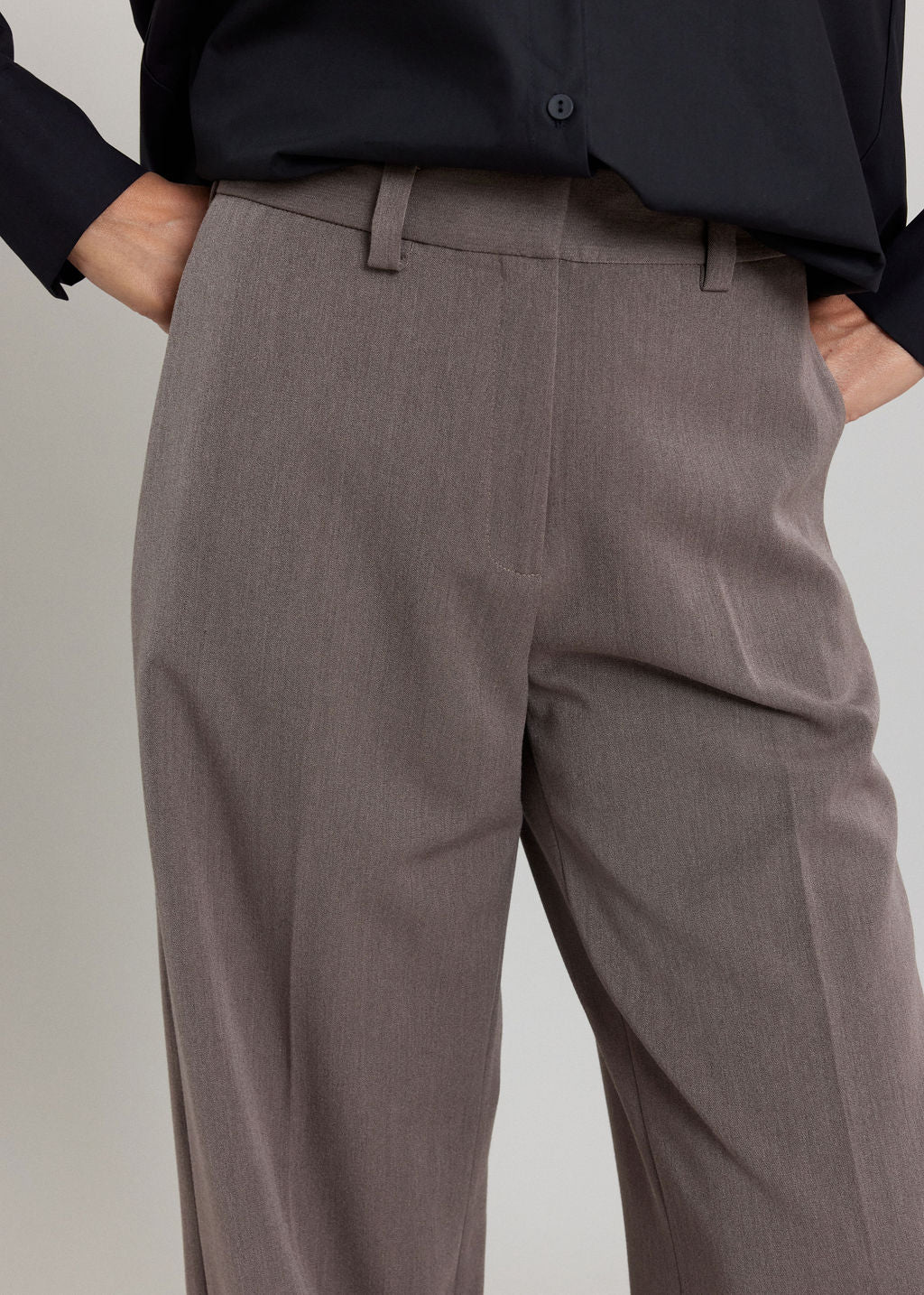 PANTALON DROIT EN SERGÉ TAILORING KEVIN TAUPE