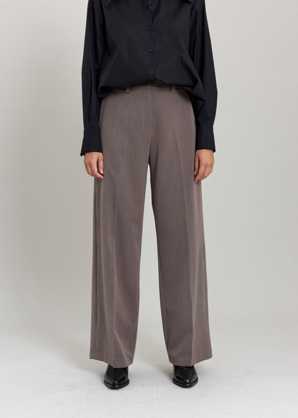 PANTALON DROIT EN SERGÉ TAILORING KEVIN TAUPE