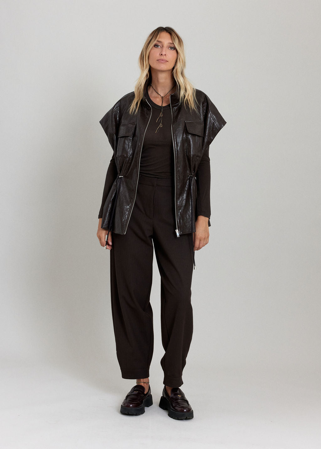 PANTALON A PATTE BOUTONNÉE LIOR CAFE