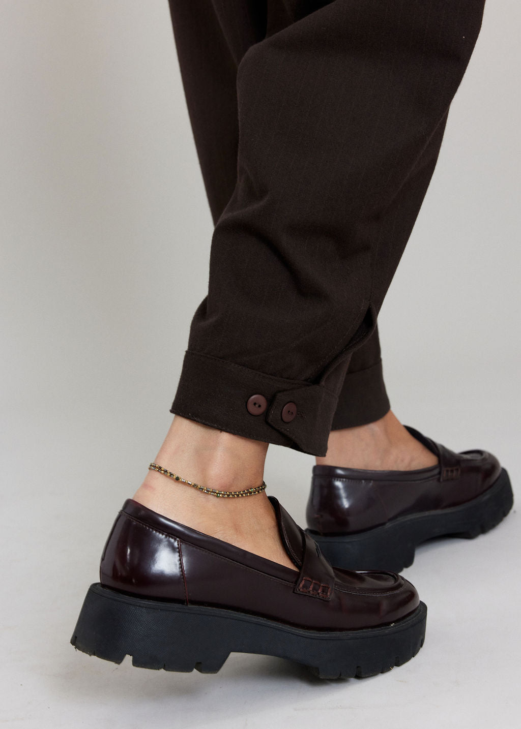 PANTALON A PATTE BOUTONNÉE LIOR CAFE