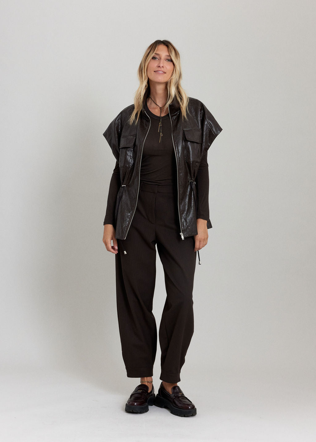 PANTALON A PATTE BOUTONNÉE LIOR CAFE