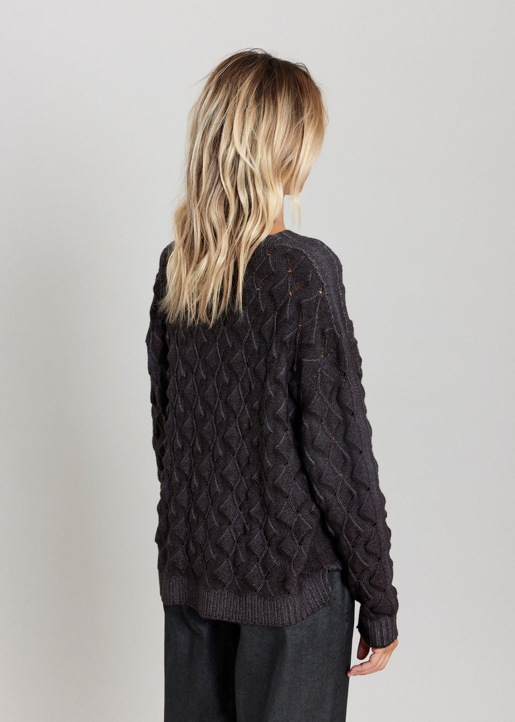 PULL EN MAILLE RELIEF ZELMA ARDOISE