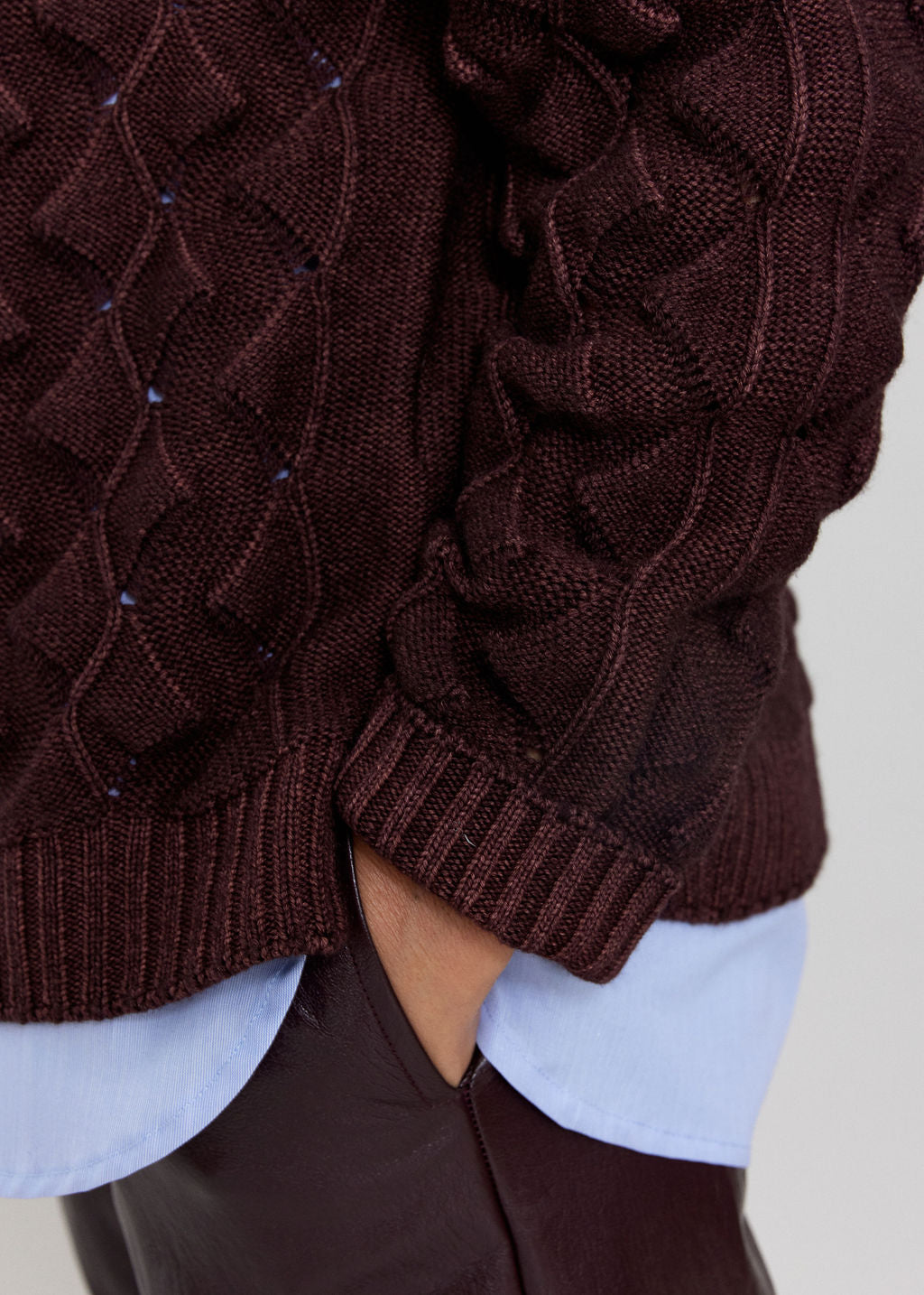 PULL EN MAILLE RELIEF ZELMA VINO