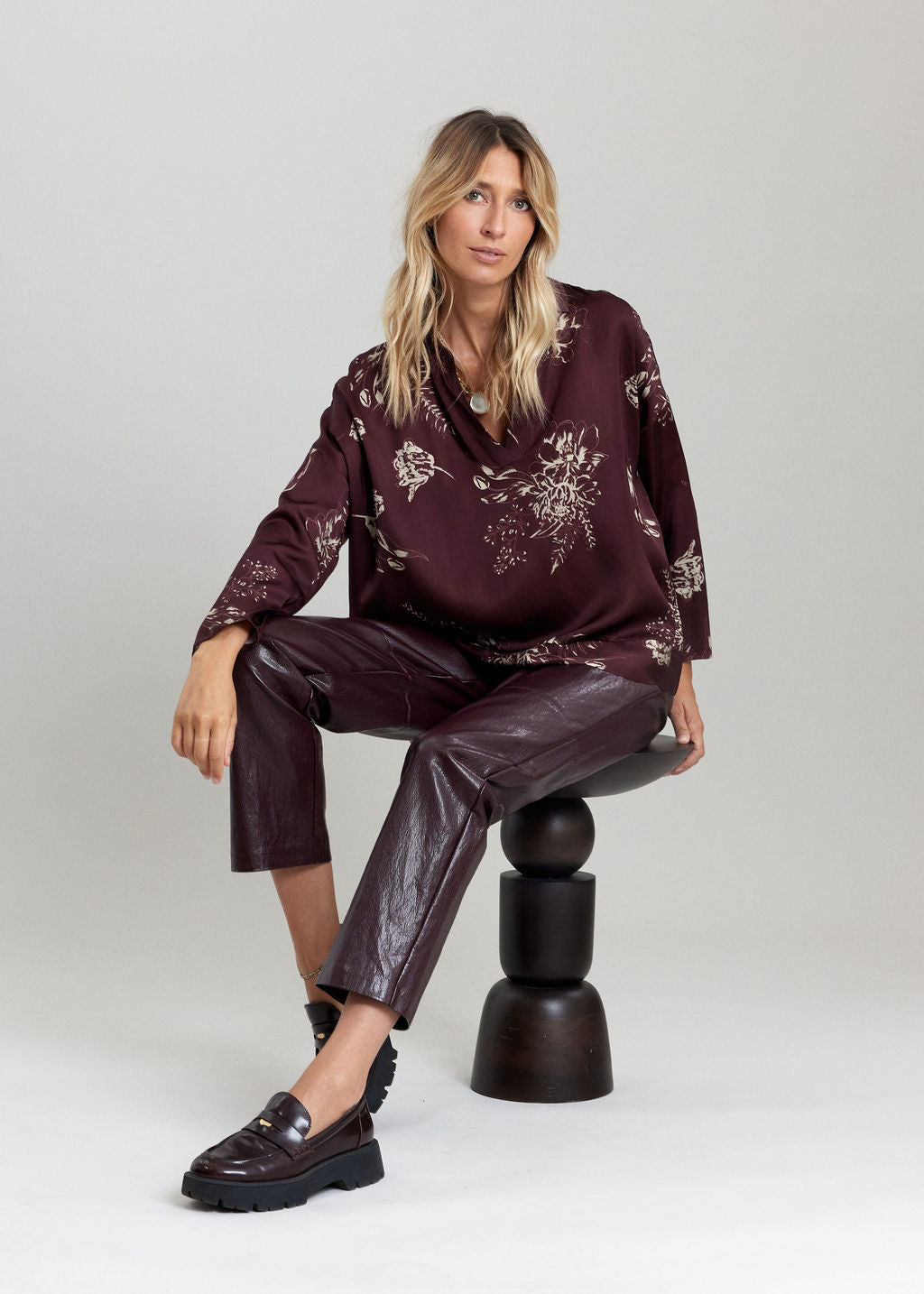 CHEMISE OVERSIZE COURTE IMPRIMÉE MIA VINO
