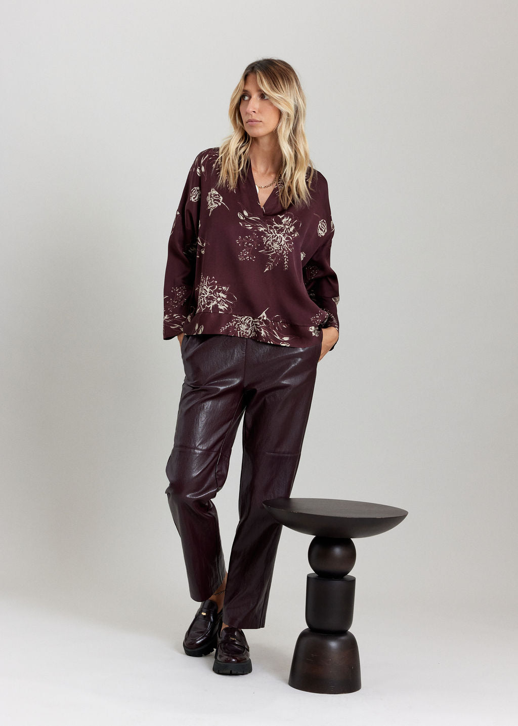 CHEMISE OVERSIZE COURTE IMPRIMÉE MIA VINO