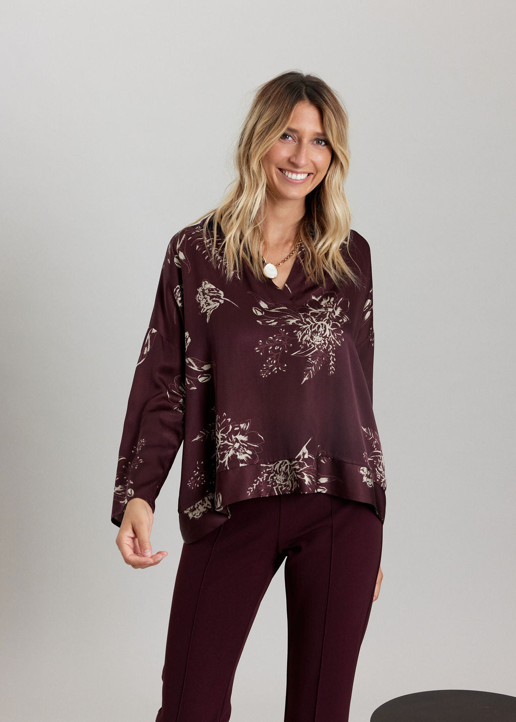 CHEMISE OVERSIZE COURTE IMPRIMÉE MIA VINO