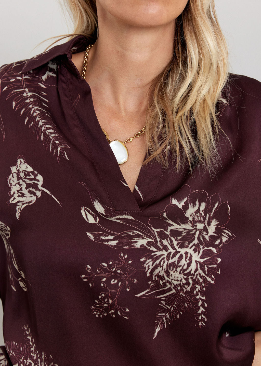 CHEMISE OVERSIZE COURTE IMPRIMÉE MIA VINO